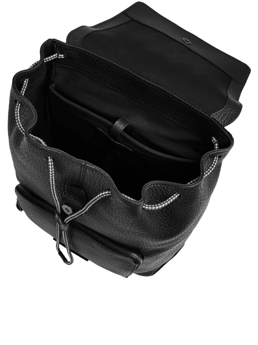The Bridge Pebbled Texture Structured Backpack With Drawstring Closure
