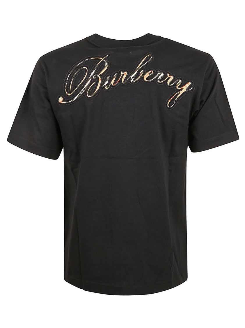 Burberry Short-Sleeve Cotton T-Shirt With Embroidered Logos