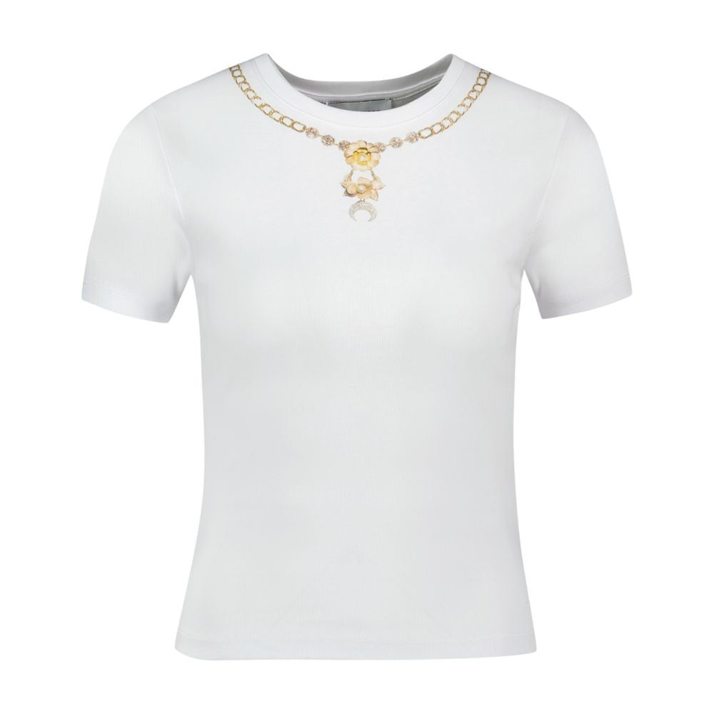 Marine Serre Trompe L'oeil Jewelry T-Shirt - Cotton - White