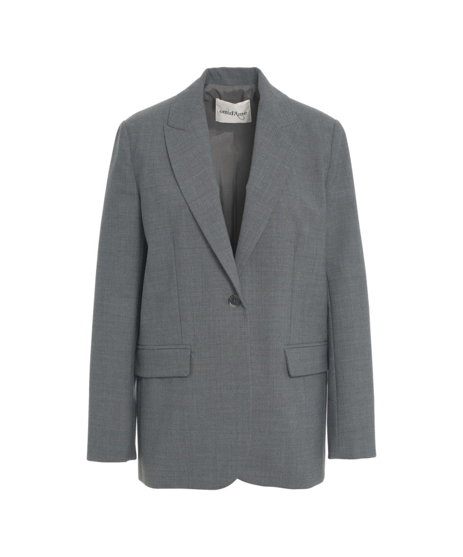 Ottod'ame Single-Button Blazer With Notch Lapel