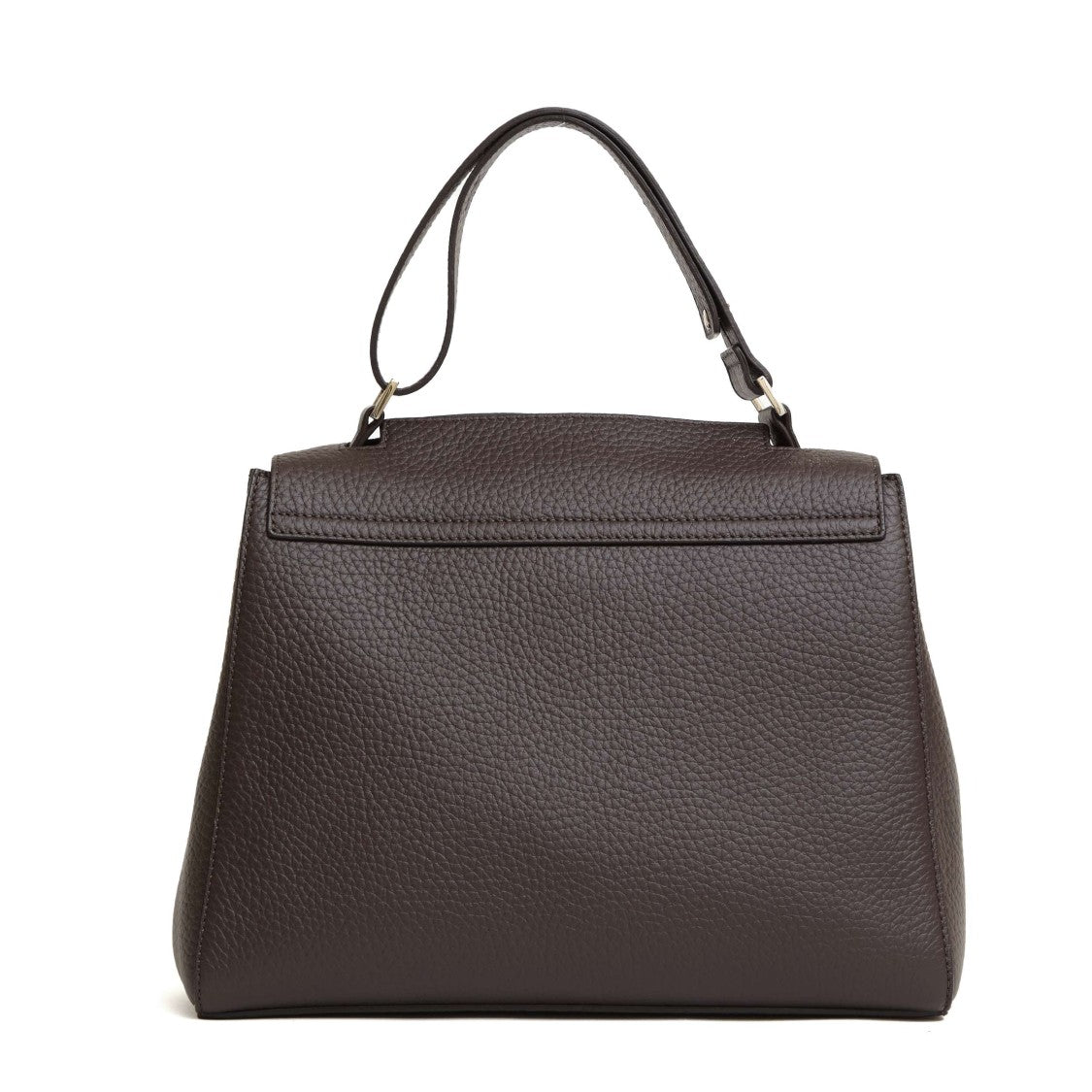 Orciani Textured Leather Handbag With Magnetic Flap Closure