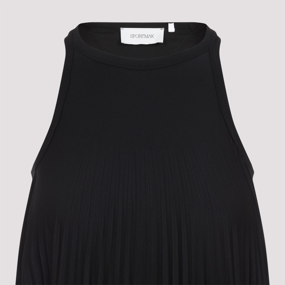 Sportmax Maxi Dress With High Neckline And Cascading Pleats