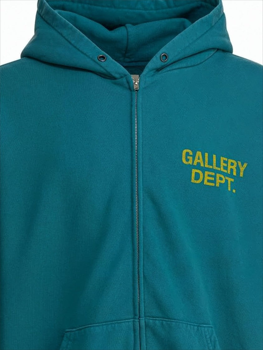 Gallery Dept. Blue Full-Zip Hoodie With Relaxed Fit