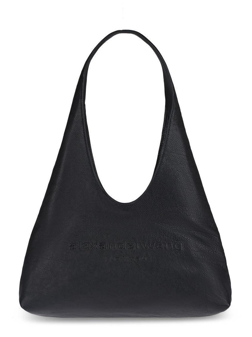 Alexander Wang Small Hobo Bag With Textured Leather And Embossed Logo