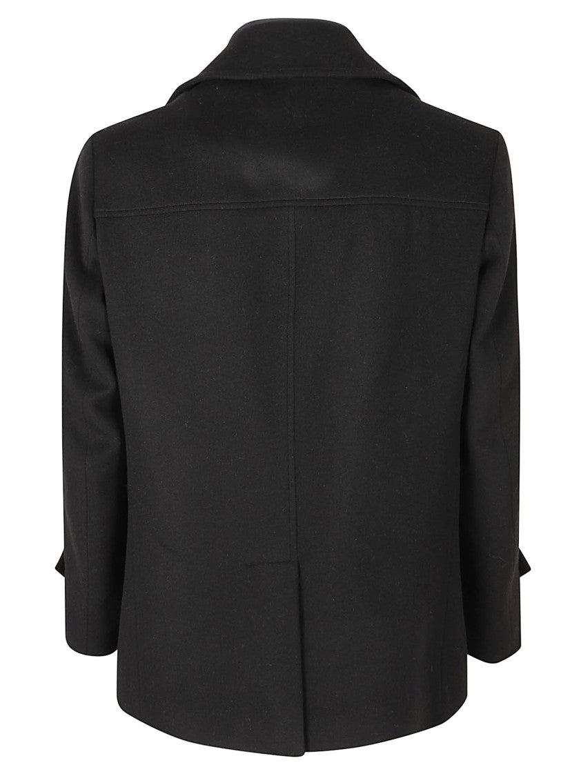 Barba Double-Breasted Structured Coat With Wide Lapel Collar