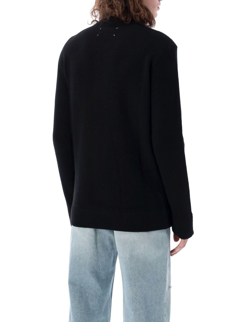 Maison Margiela Camionaire Ribbed Black Zip-Up Jacket