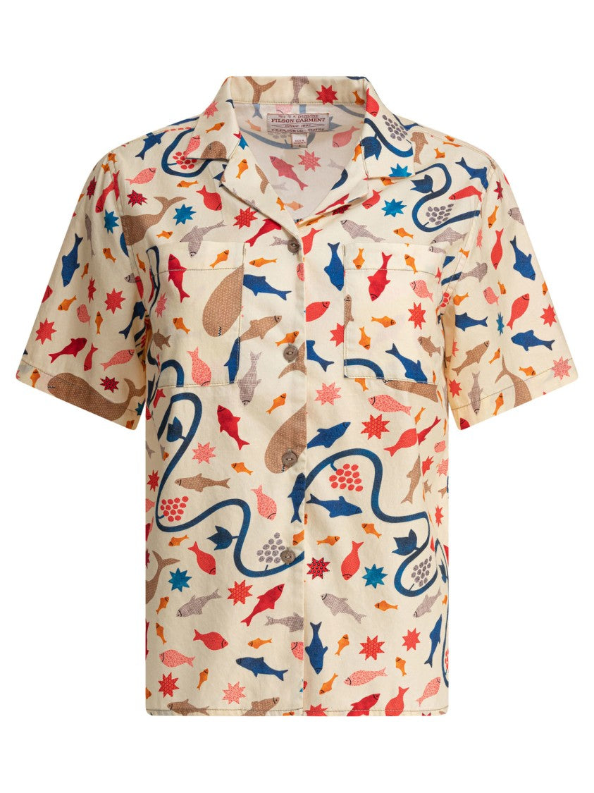 Filson Short-Sleeved Cotton Twill Shirt With Camp Collar