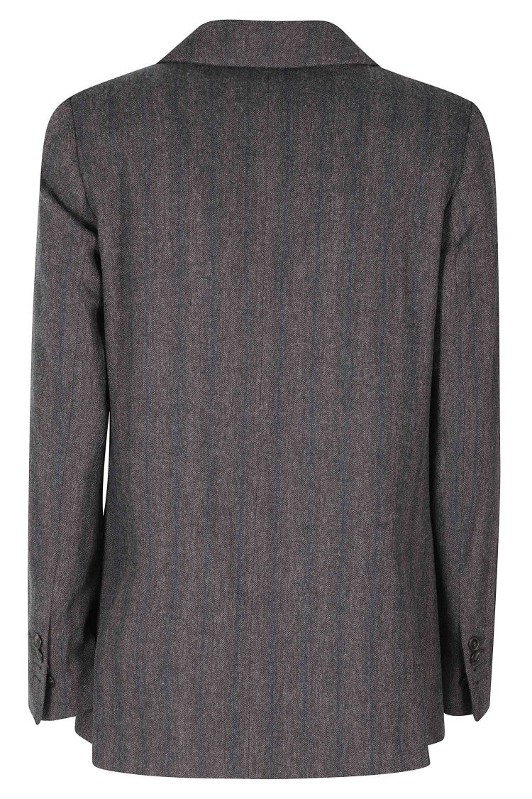 Kiltie Blue-Gray Louise Double-Breasted Blazer