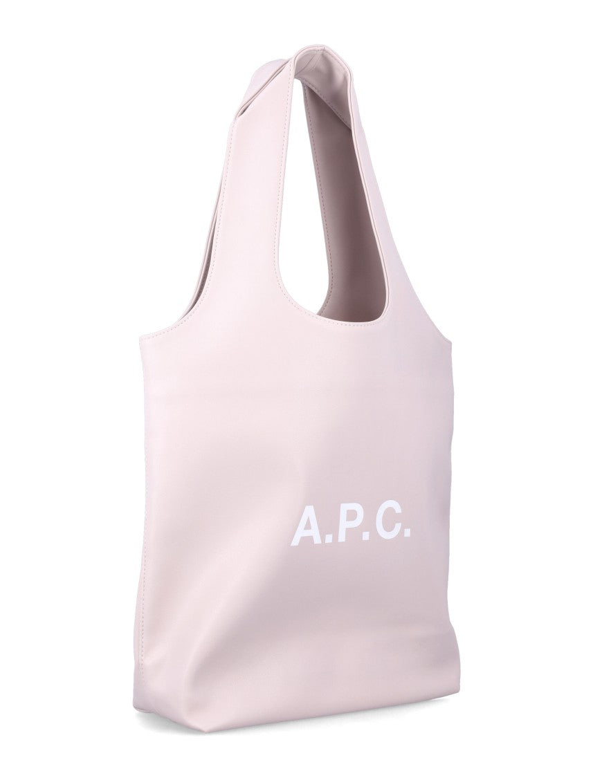 A.P.C. White Recycled Leather Ninon Small Tote