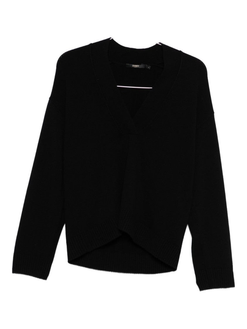 Seventy Sergio Tegon Black Wool And Cashmere Sweater