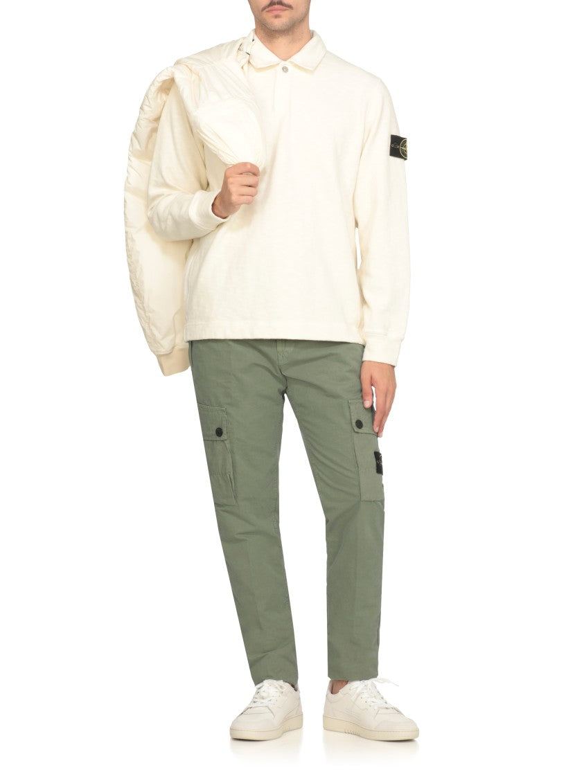 Stone Island Ivory Cotton Sweatshirt