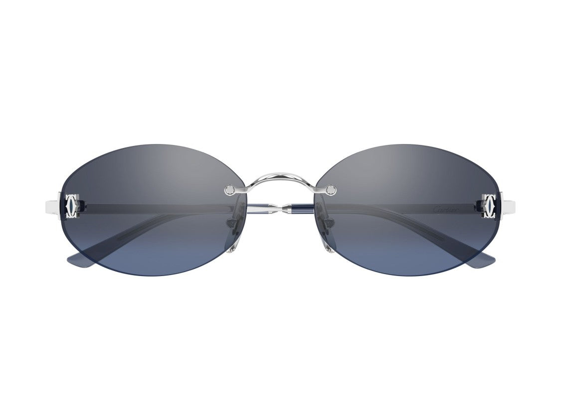 Cartier Ct0592s Silver Rimless Gradient Round Sunglasses