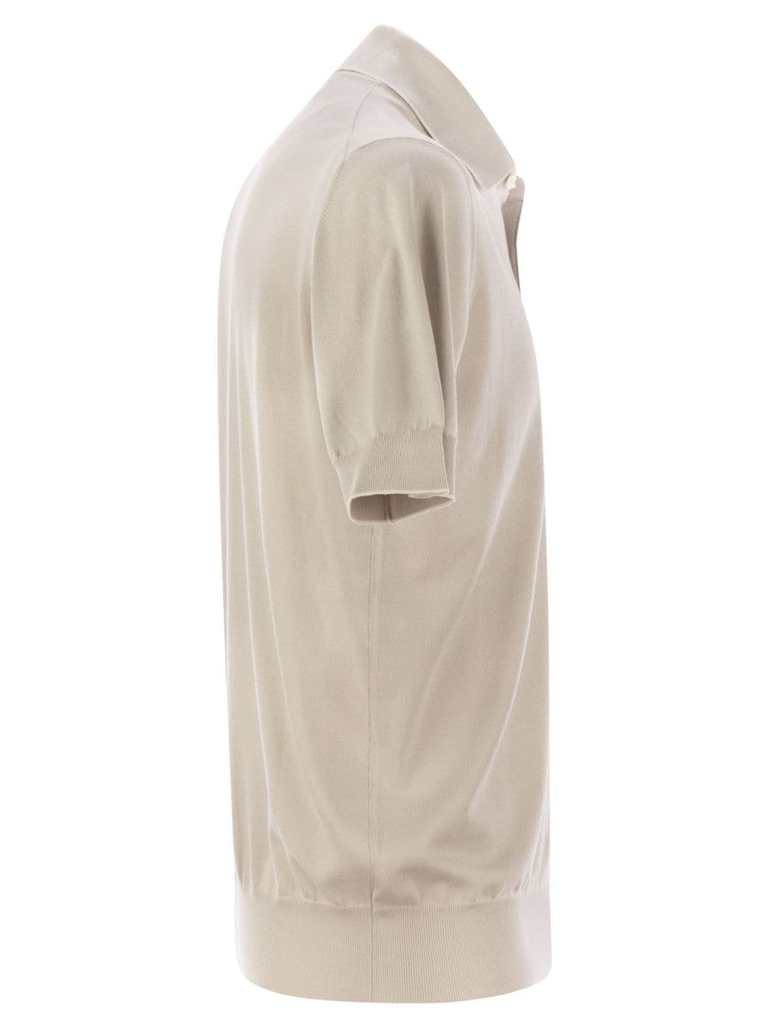 Brunello Cucinelli Lightweight Cotton Knit Polo Shirt
