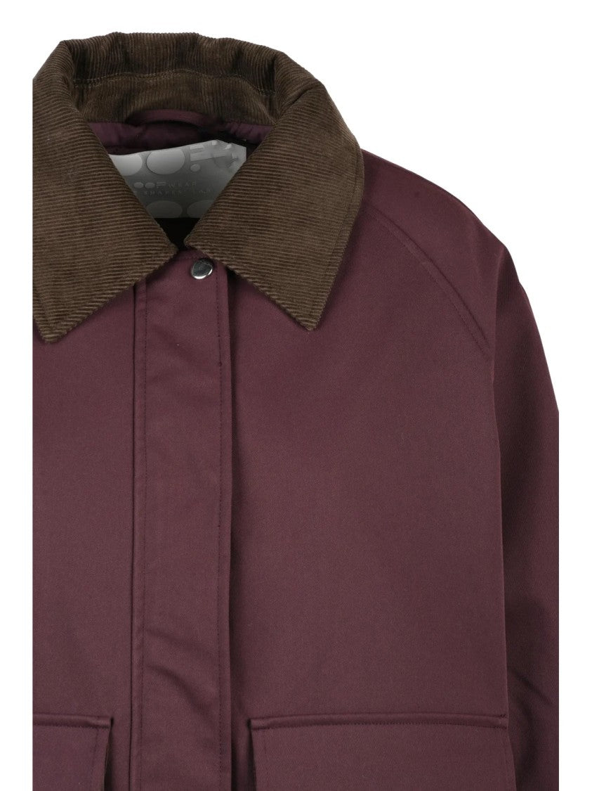 Oof Deep Red Polyester Quilted Jacket