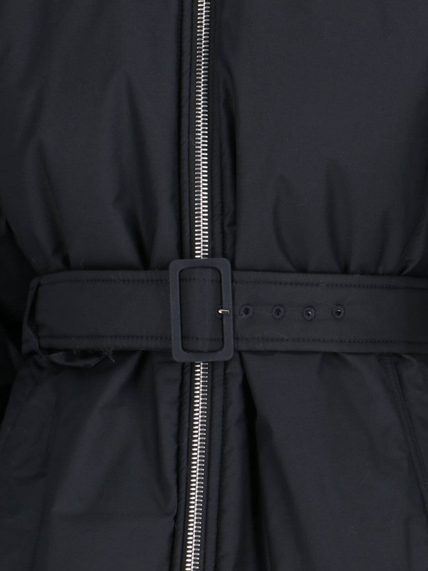 Alaïa Black Cotton Blend Bomber Jacket With Draped Details