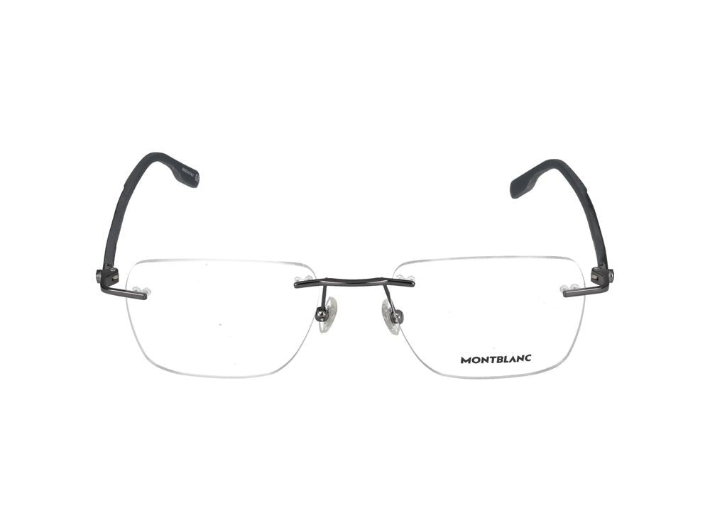 Montblanc Ruthenium Grey Mb0185o Metal Rimless Eyeglasses