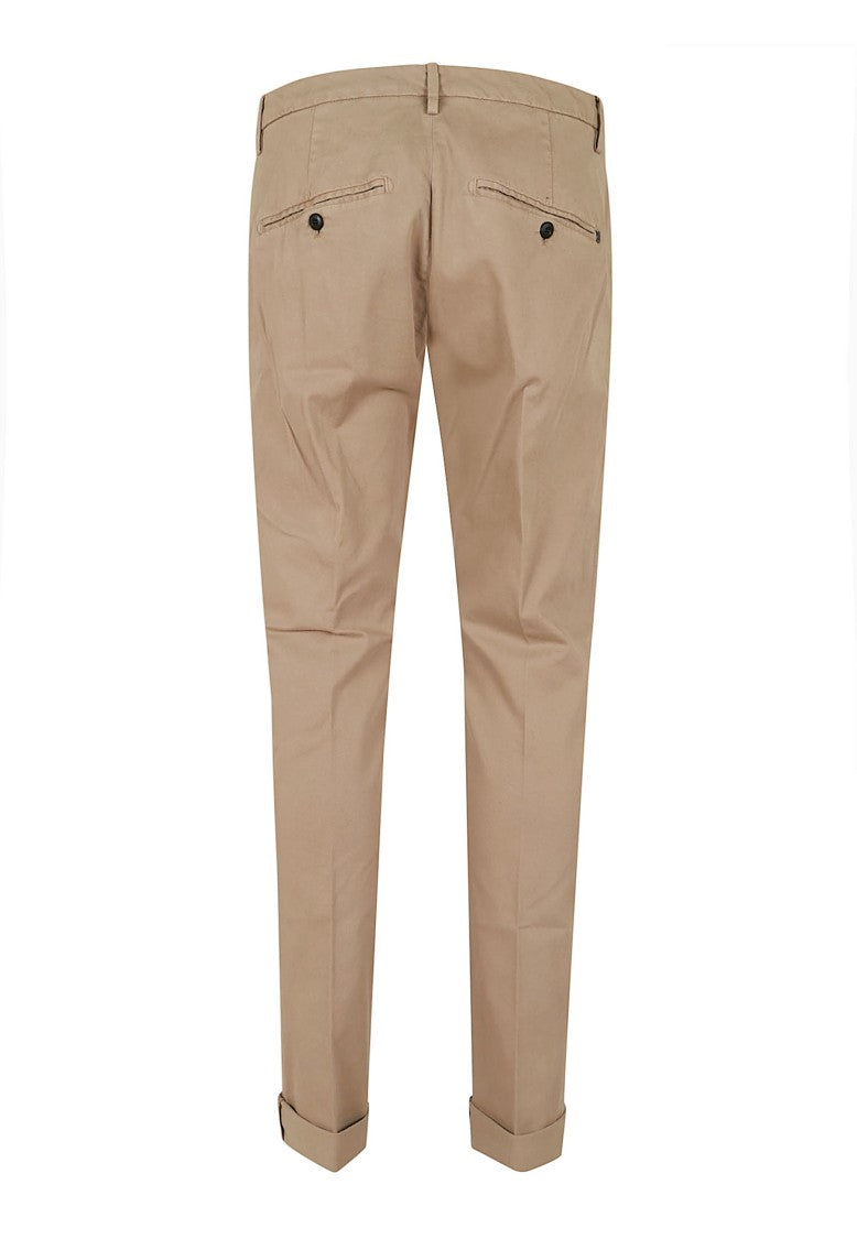 Dondup Tailored Stretch Cotton Trousers With Cuffed Hems