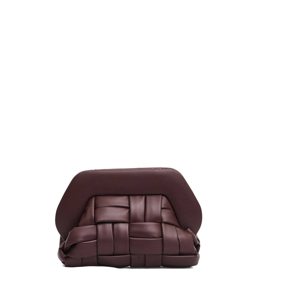 Themoirè Clutch Vegan Leather Intreccio Bordeaux