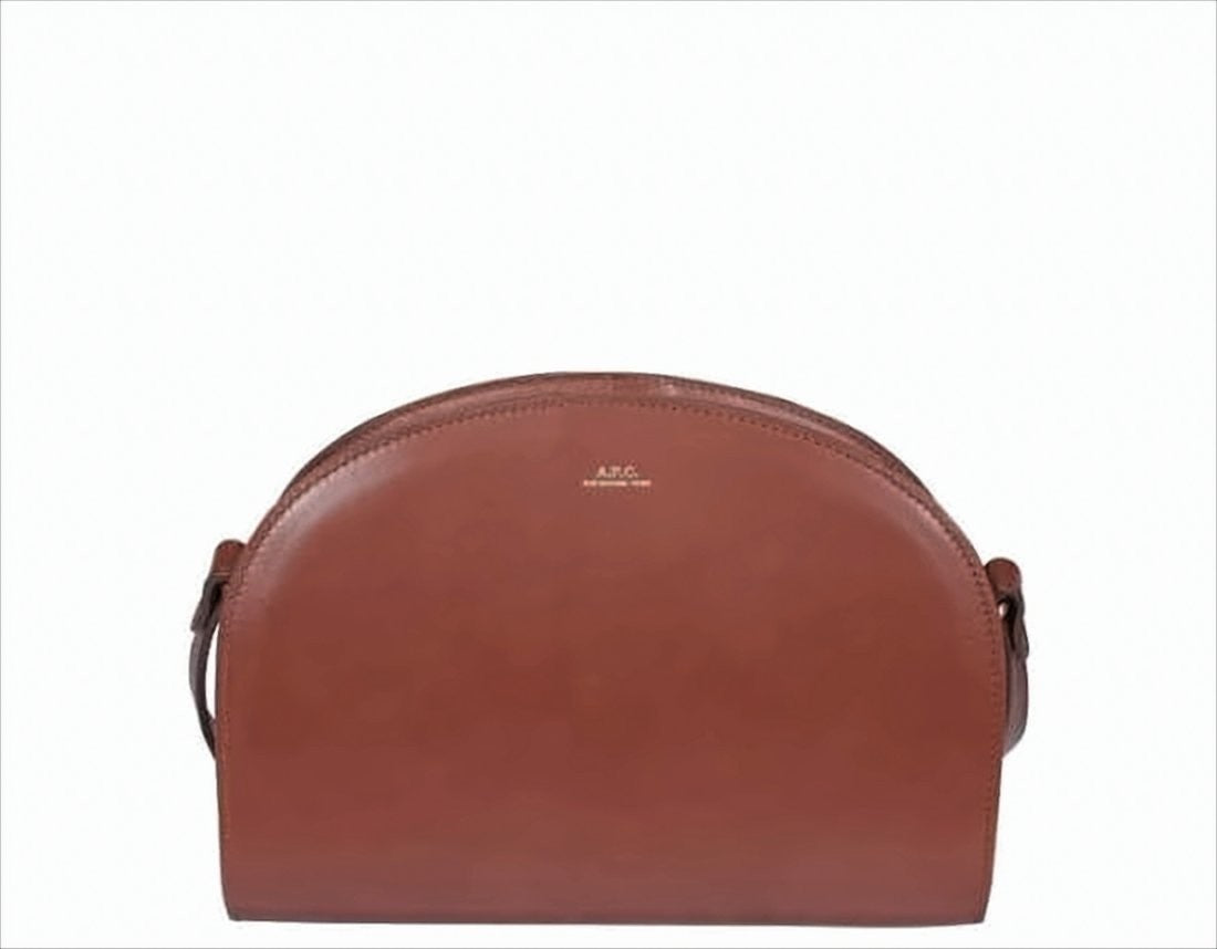 A.P.C. Smooth Leather Half-Moon Small Shoulder Bag