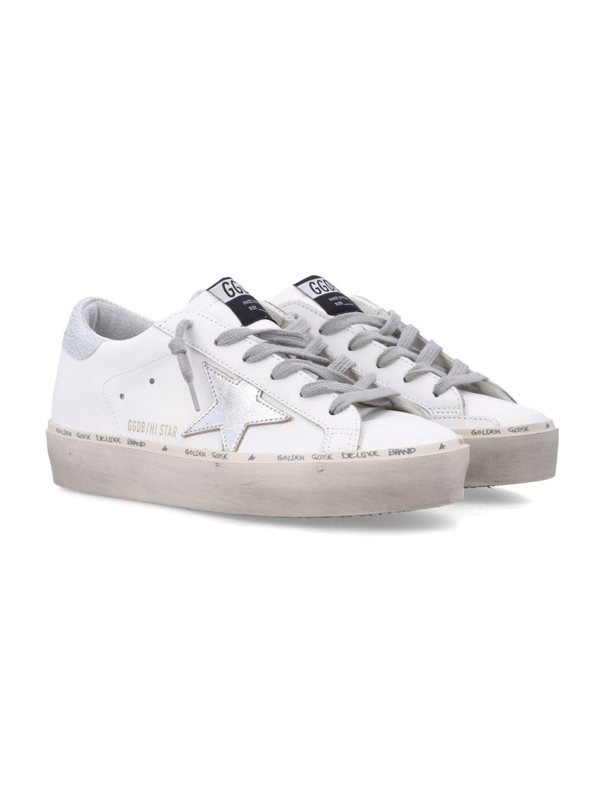 Golden Goose Low-Top Vintage-Inspired Leather Sneakers With Metallic Accents