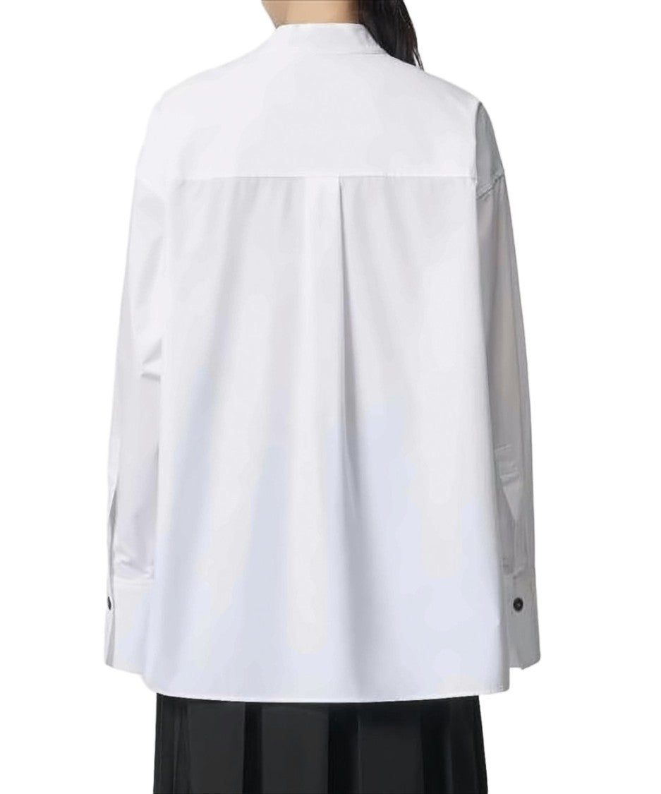 Studio Nicholson Asymmetrical High-Neck Shirt With Pleat Detail