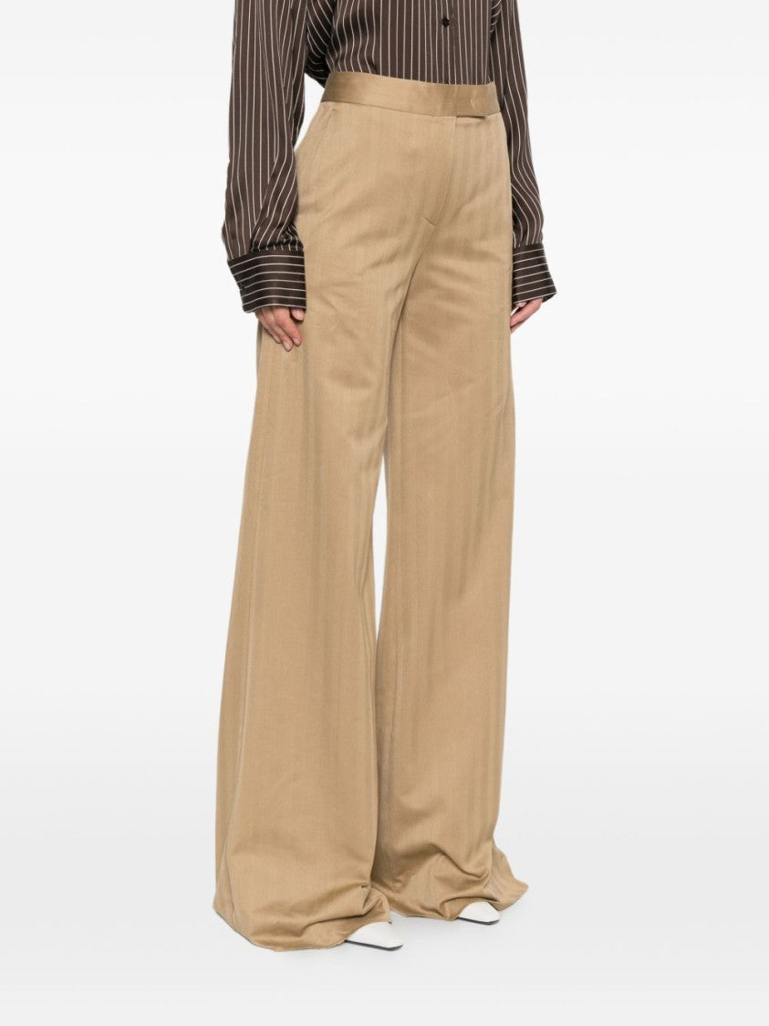 Max Mara Wide-Leg High Waist Pinstripe Trousers
