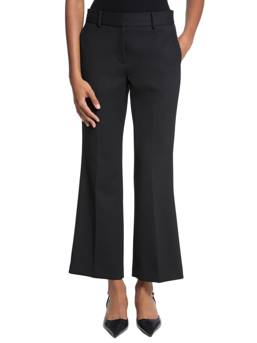 Michael Kors Cropped Kick Tailored Flared Polyester Pants