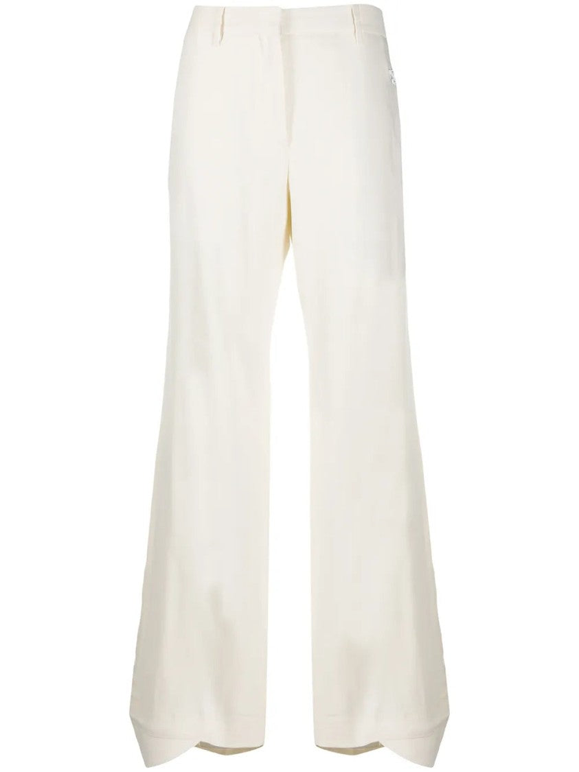 Off-White Flared Curved Cuff Trousers
