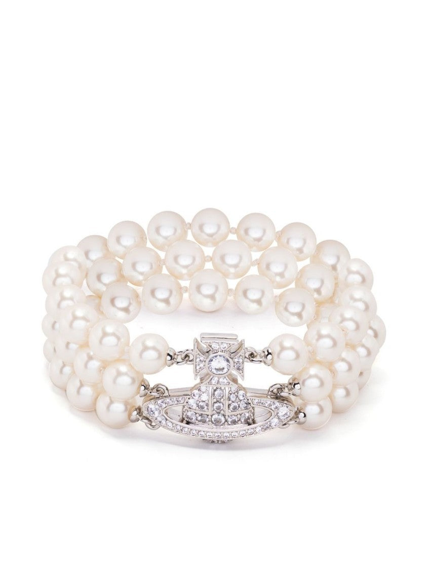 Vivienne Westwood Three-Strand Pearl Bracelet With Silver-Tone Clasp