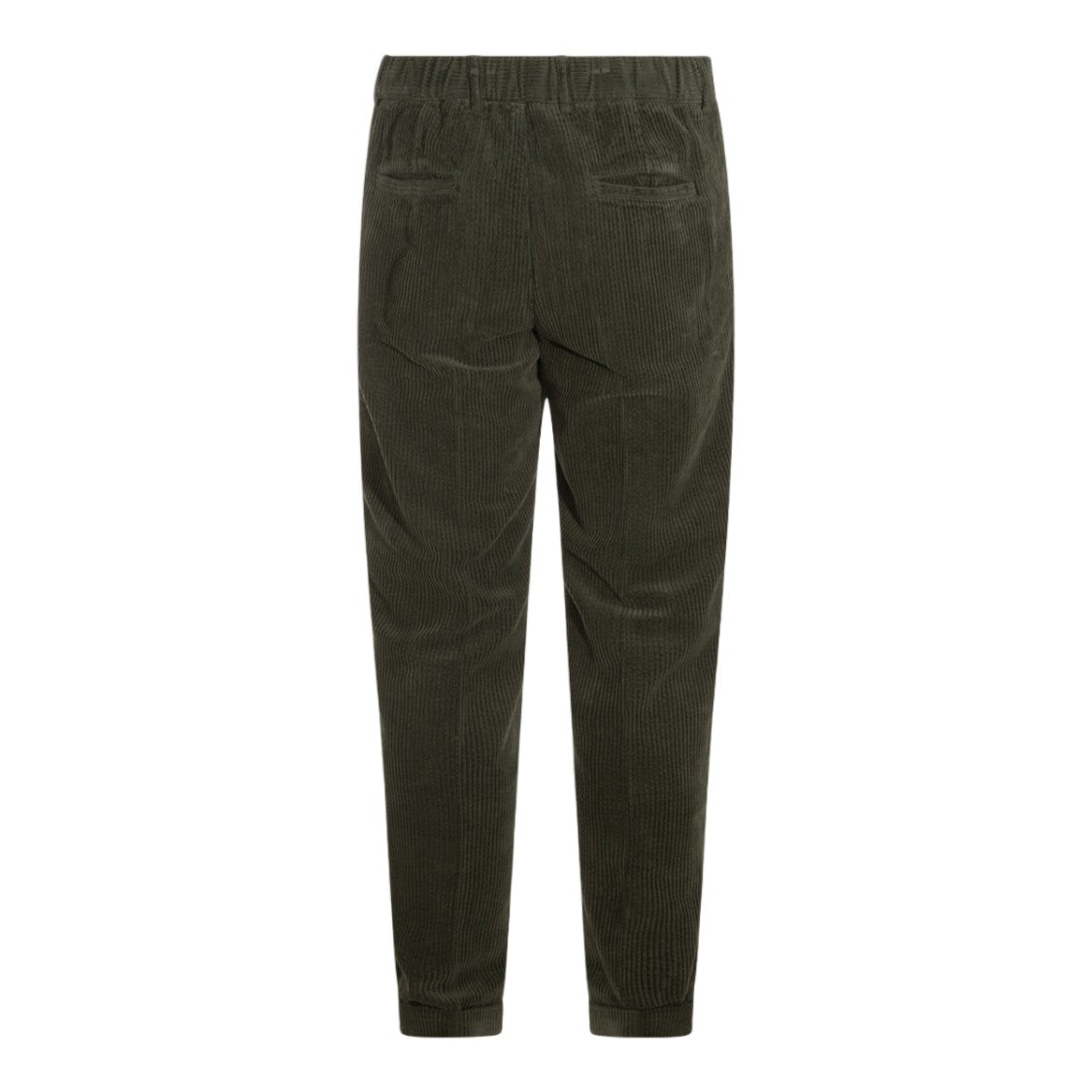 04651/A Trip In A Bag Relaxed Fit Green Corduroy Trousers With Tapered Leg