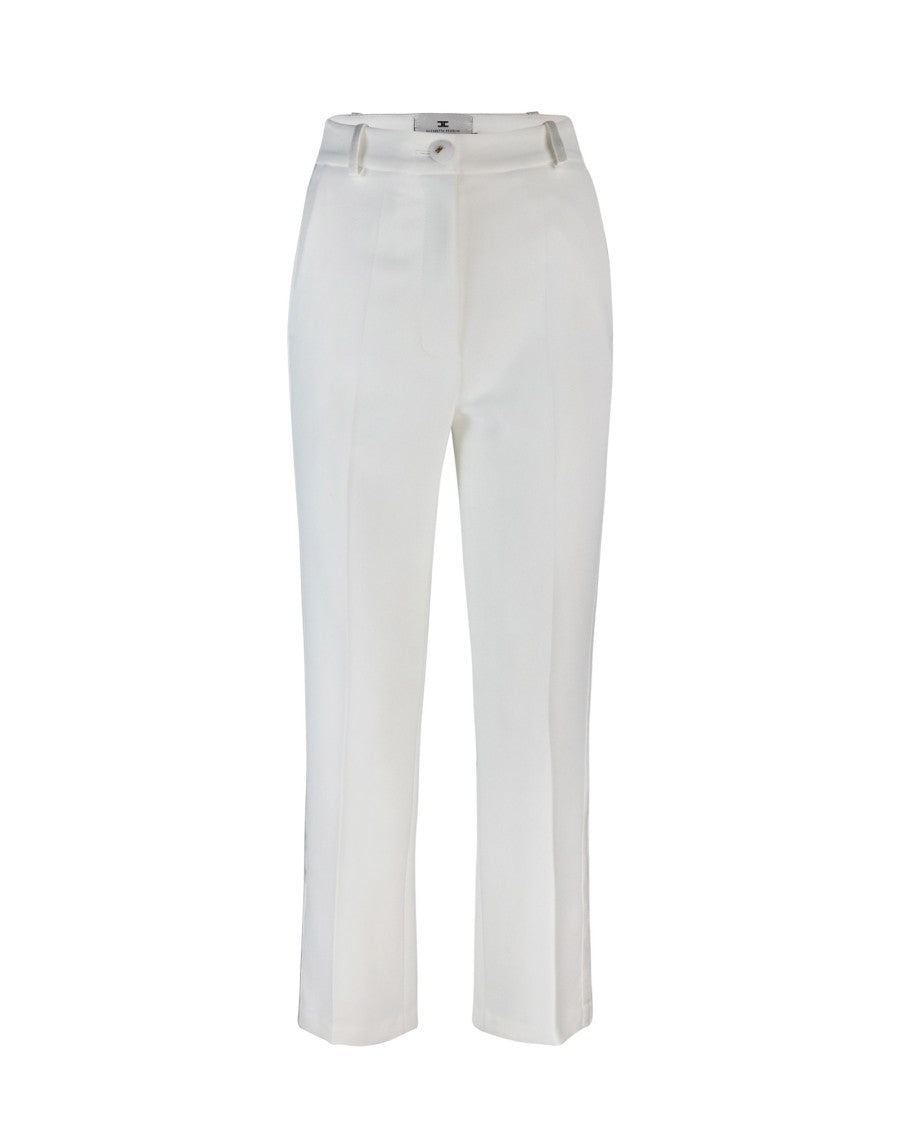 Elisabetta Franchi Smoking Crêpe Trousers With Satin Bands