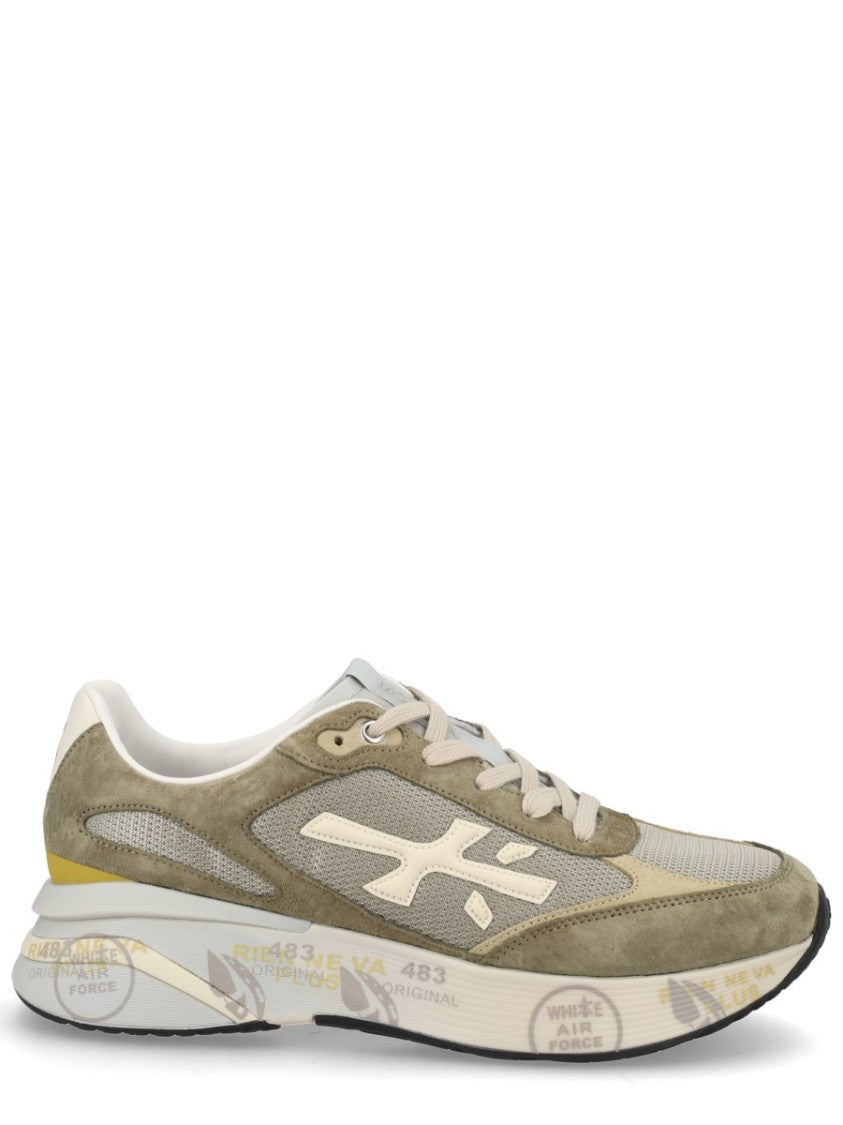 Premiata Beige Moerun Suede Mesh Sneakers