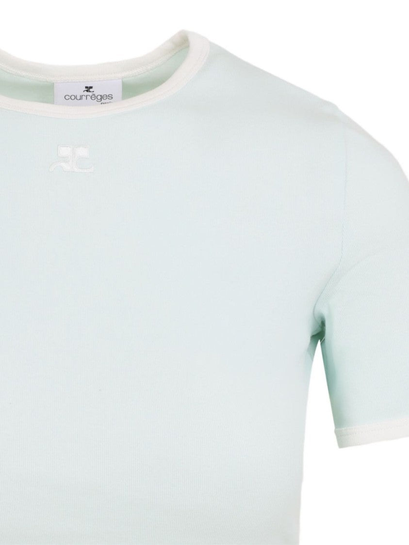 Courrèges Fitted Short-Sleeve Top With Contrasting Trim