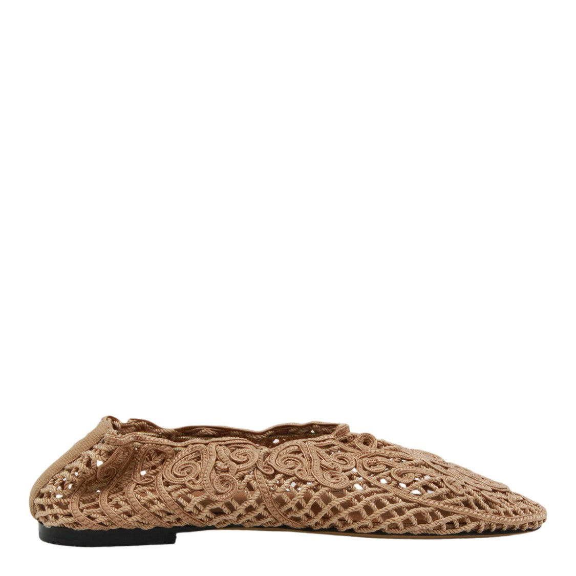 Odissi Intricate Open-Weave Flat Shoes With Textured Upper