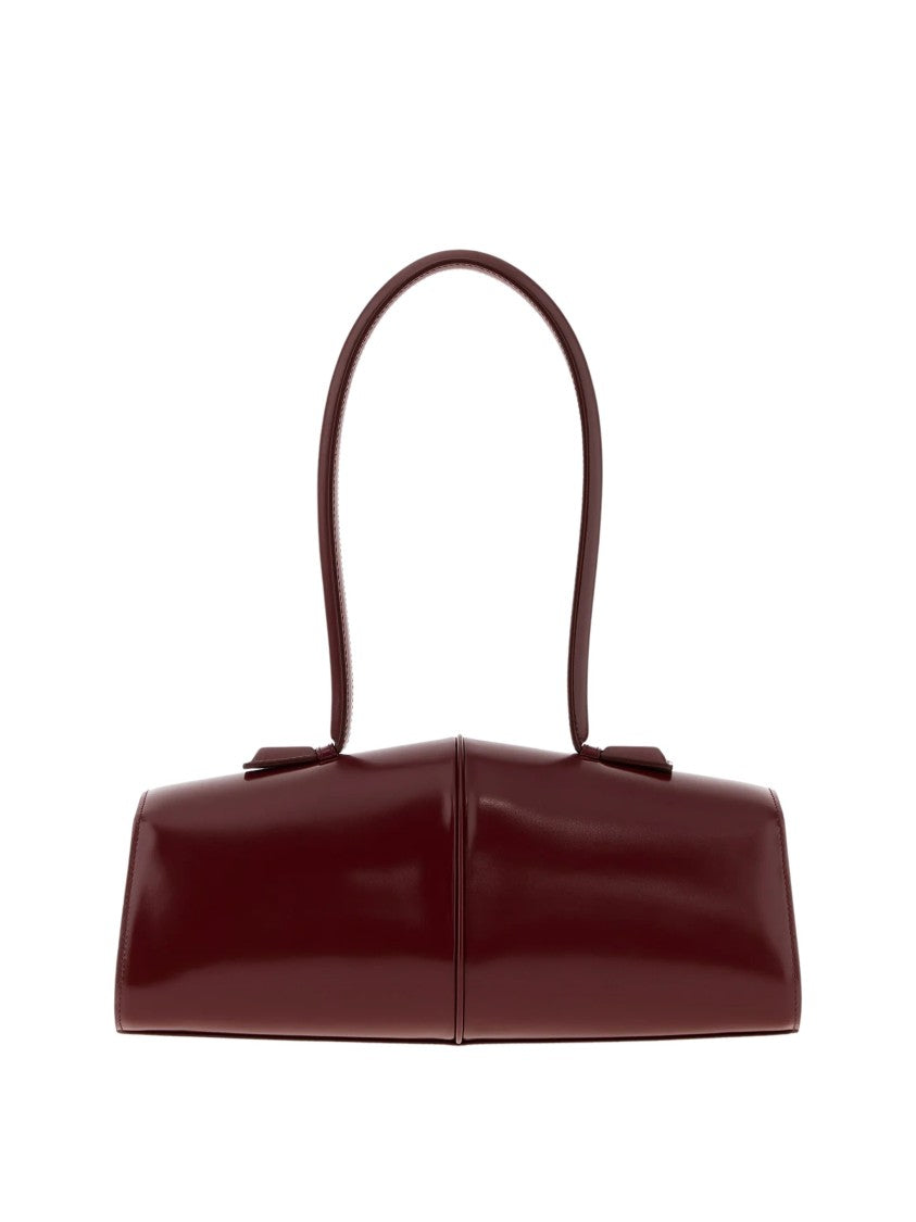 Jil Sander Flap Glossy Leather Shoulder Bag