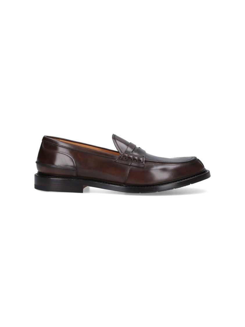 Premiata Polished Leather Loafers With Penny Strap Detail