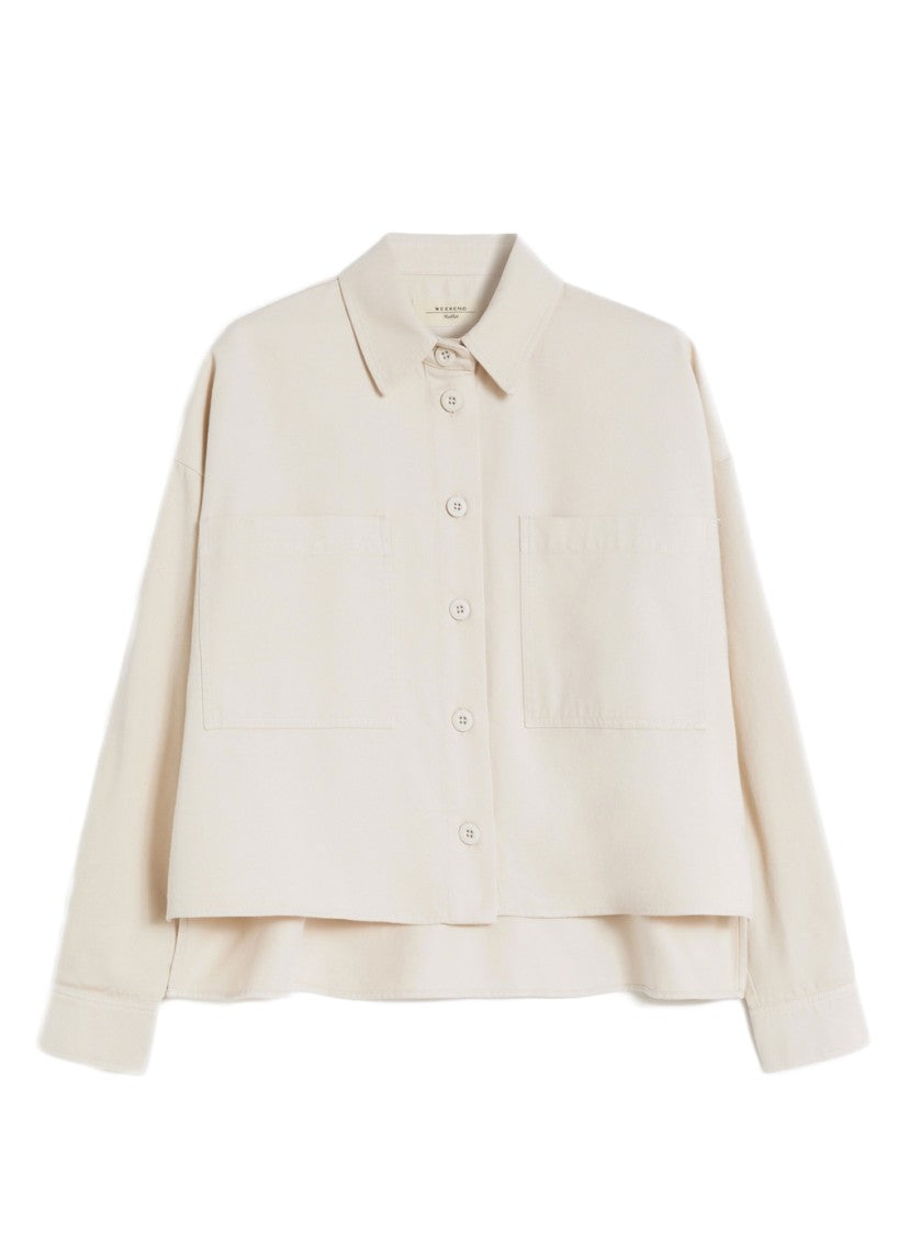 Max Mara Cropped Jacket With Classic Collar And Asymmetrical Hem