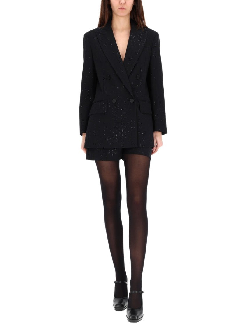 Max Mara Double-Breasted Jacket With Rhinestone Accents