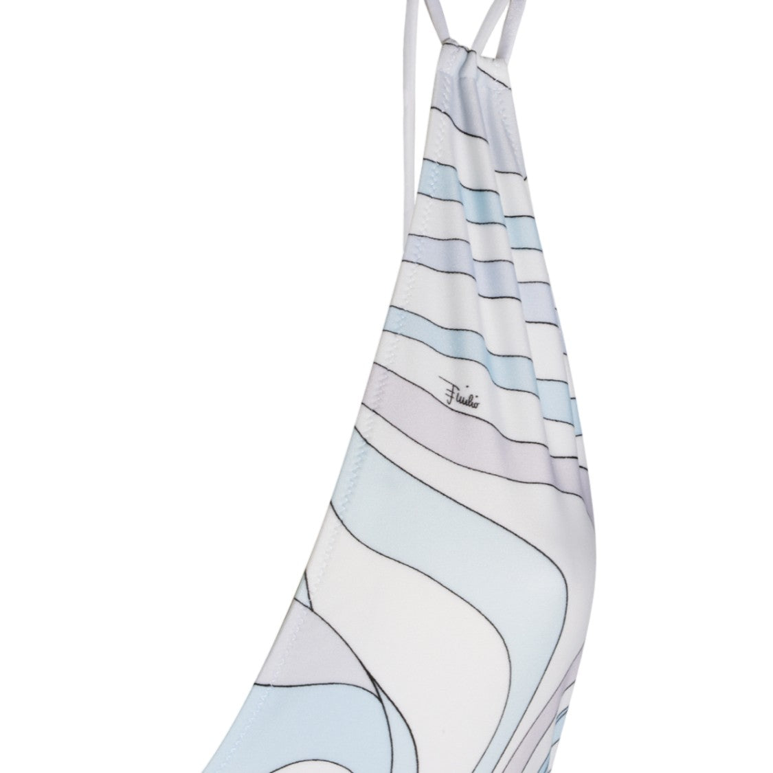 Emilio Pucci Abstract Pattern One-Piece Swimsuit With Deep V-Neckline