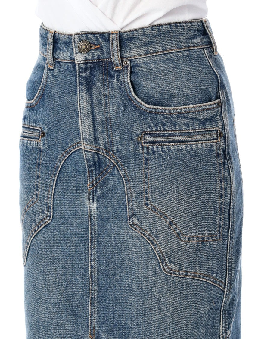 Isabel Marant Britt Denim Midi Skirt