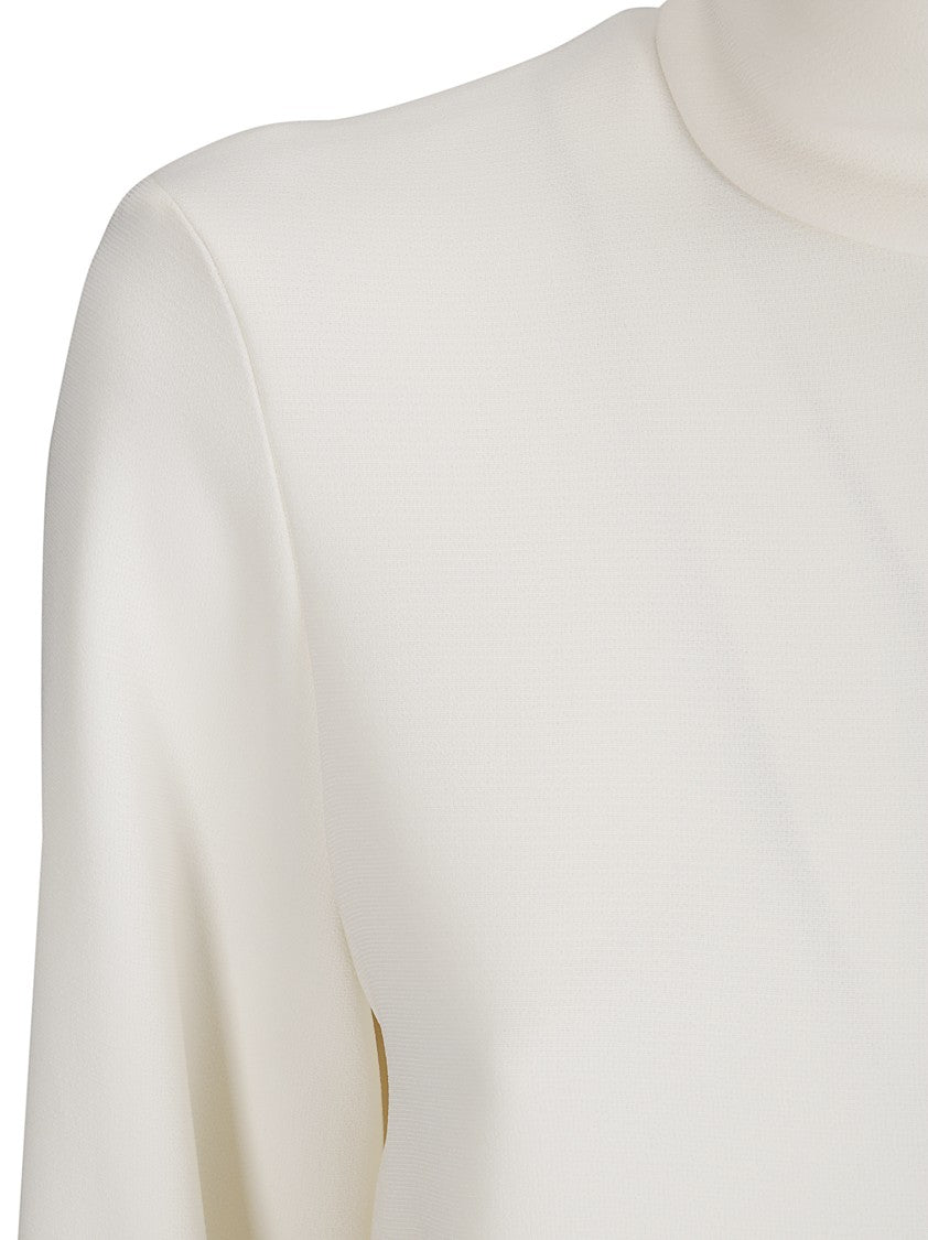 Alberto Biani Thick White Shirt With High Collar