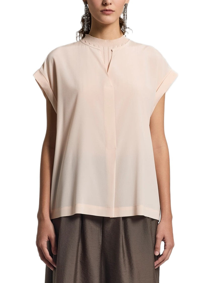 Peserico Loose-Fitting Blouse With Pleated Details