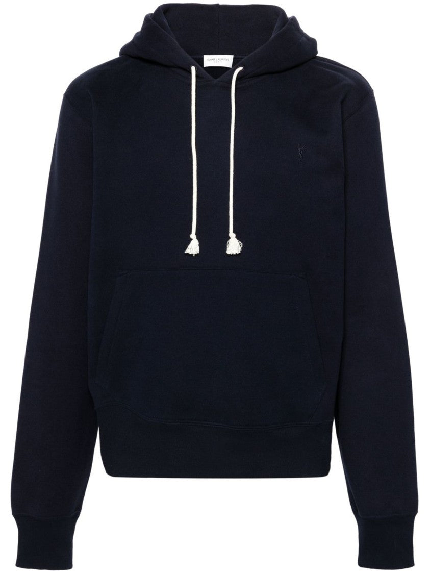 Saint Laurent Blue Cassandre Organic Cotton Hoodie
