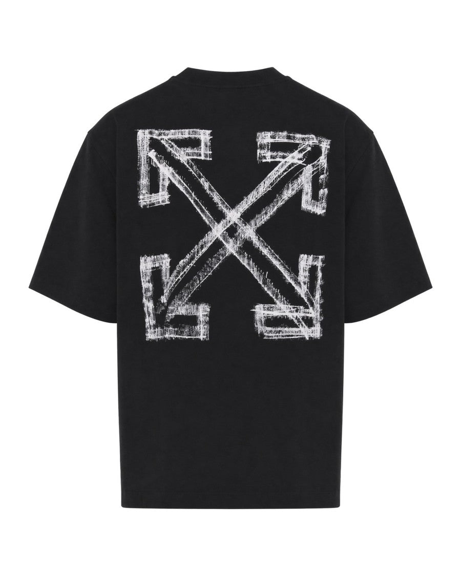 Off-White Black Cotton Printed Oversized T-Shirt