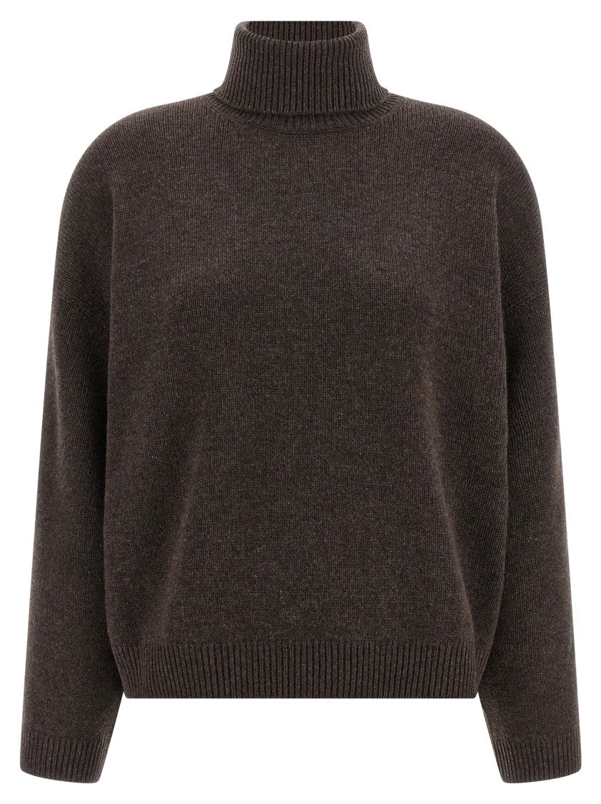 Brunello Cucinelli Cashmere High Neck Sweater With Monile Detail