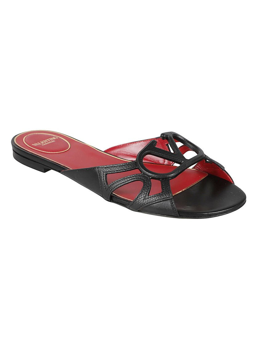 Valentino Garavani Cut-Out Pointed-Toe Flat Sandals