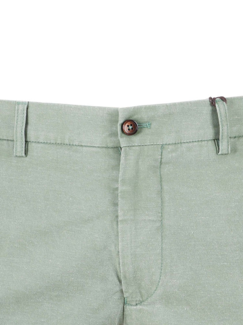 Berwich Green Button Closure Tailored Shorts