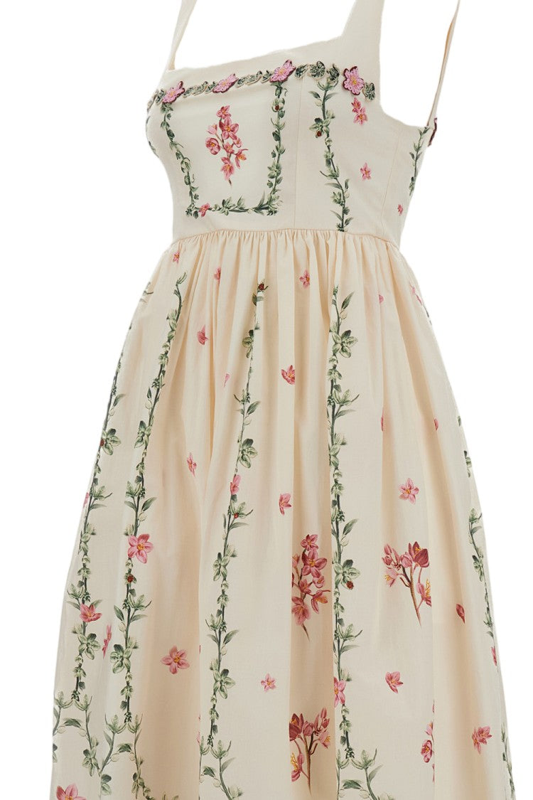 Agua By Agua Bendita White 'Barbara Midi' Cotton Midi Dress