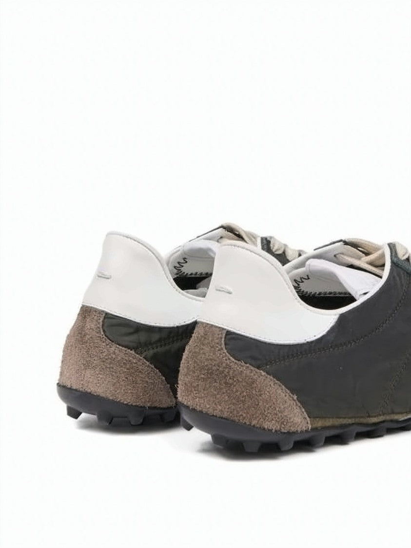 Maison Margiela Low-Profile Sneakers With Polyester And Suede Overlays