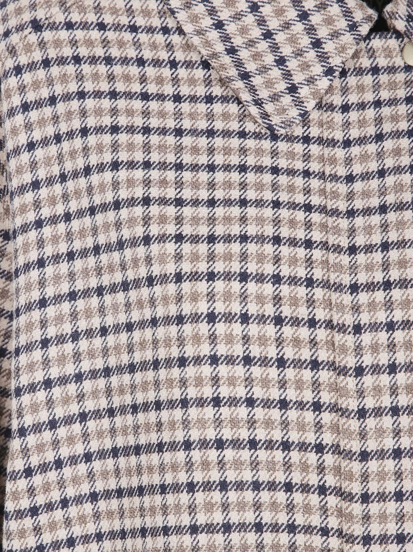 Seventy Cropped Checked Concealed Closure Shirt Jacket
